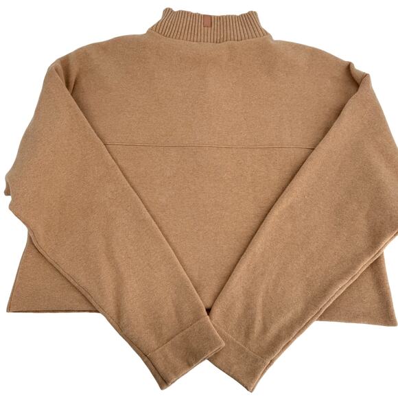 LUNYA‎ Cozy Cotton Silk Pullover 1/4 Zip Sweater Tan Size Large - Picture 9 of 10